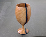 Traditional craftsman Mr.takashi NISHIKAWA made Kurokaki[black persimmon] Tora-moku[Tiger Stripe Grain] Wine glass JAC-NSK-508-KKWG-05
