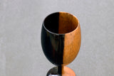 Traditional craftsman Mr.takashi NISHIKAWA made Kurokaki[black persimmon] Wine glass JAC-NSK-508-KKWG-06