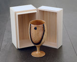 Traditional craftsman Mr.takashi NISHIKAWA made Kurokaki[black persimmon] Wine glass JAC-NSK-508-KKWG-08