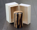 Traditional craftsman Mr.takashi NISHIKAWA made Kurokaki[black persimmon] Tea caddy JAC-NSK-508-KKTC-02