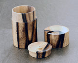 Traditional craftsman Mr.takashi NISHIKAWA made Kurokaki[black persimmon] Tea caddy JAC-NSK-508-KKTC-02