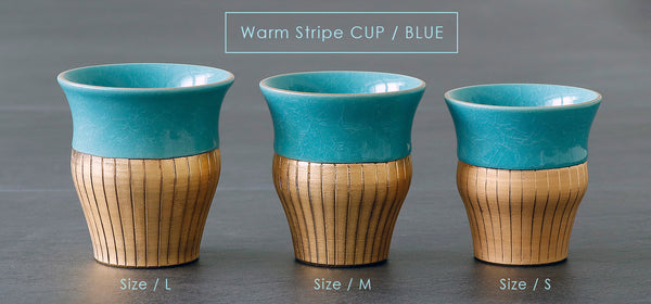 Kyoto Kiyomizu-Yaki Potter "陶仙窯 / To-sen-gama" made Stripe Cup / Blue JAC-OKY-407-04
