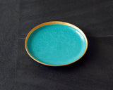 Kyoto Kiyomizu-Yaki Potter "陶仙窯 / To-sen-gama" made Gold glazing rimmed Plate / Blue JAC-OKY-407-10