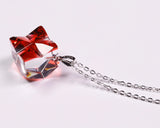 『2025 Christmas SALE』511-CSP-02 Shimadzu Satsuma Kiriko Cut Crystal Glass "Pendant – Cubic A, Flower / Gold-Red" JAC-STK-502-02