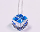 『2025 Christmas SALE』511-CSP-03 Shimadzu Satsuma Kiriko Cut Crystal Glass "Pendant – Cubic A, Cross / Blue" JAC-STK-502-03