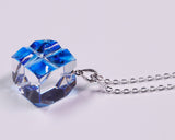 『2025 Christmas SALE』511-CSP-03 Shimadzu Satsuma Kiriko Cut Crystal Glass "Pendant – Cubic A, Cross / Blue" JAC-STK-502-03