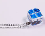『2025 Christmas SALE』511-CSP-03 Shimadzu Satsuma Kiriko Cut Crystal Glass "Pendant – Cubic A, Cross / Blue" JAC-STK-502-03