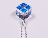 『2025 Christmas SALE』511-CSP-03 Shimadzu Satsuma Kiriko Cut Crystal Glass "Pendant – Cubic A, Cross / Blue" JAC-STK-502-03