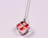 『2025 Christmas SALE』511-CSP-04 Shimadzu Satsuma Kiriko Cut Crystal Glass "Pendant – Cubic A, Cross / Gold-Red" JAC-STK-502-04
