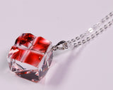 『2025 Christmas SALE』511-CSP-04 Shimadzu Satsuma Kiriko Cut Crystal Glass "Pendant – Cubic A, Cross / Gold-Red" JAC-STK-502-04