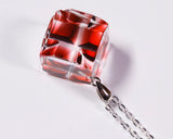 『2025 Christmas SALE』511-CSP-04 Shimadzu Satsuma Kiriko Cut Crystal Glass "Pendant – Cubic A, Cross / Gold-Red" JAC-STK-502-04