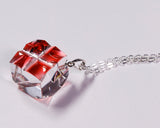 『2025 Christmas SALE』511-CSP-04 Shimadzu Satsuma Kiriko Cut Crystal Glass "Pendant – Cubic A, Cross / Gold-Red" JAC-STK-502-04