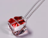 『2025 Christmas SALE』511-CSP-04 Shimadzu Satsuma Kiriko Cut Crystal Glass "Pendant – Cubic A, Cross / Gold-Red" JAC-STK-502-04
