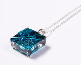 『2025 Christmas SALE』511-CSP-05 Shimadzu Satsuma Kiriko Cut Crystal Glass "Two-Tone Pendant “Hikari-e” (S) / Ruri–Green" JAC-STK-502-05