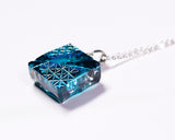 『2025 Christmas SALE』511-CSP-05 Shimadzu Satsuma Kiriko Cut Crystal Glass "Two-Tone Pendant “Hikari-e” (S) / Ruri–Green" JAC-STK-502-05