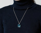 『2025 Christmas SALE』511-CSP-05 Shimadzu Satsuma Kiriko Cut Crystal Glass "Two-Tone Pendant “Hikari-e” (S) / Ruri–Green" JAC-STK-502-05