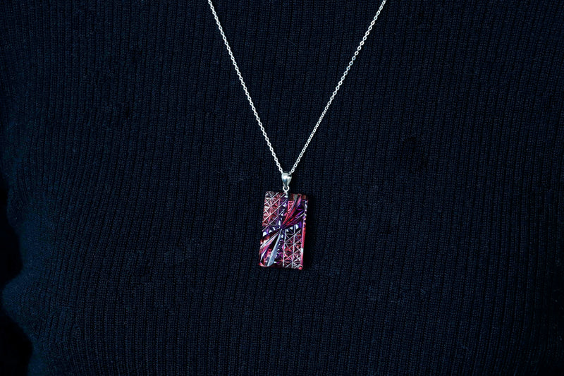 『2025 Christmas SALE』511-CSP-06 Shimadzu Satsuma Kiriko Cut Crystal Glass "Two-Tone Pendant “Hikari-e” (L) / Ruri–Kinaka" JAC-STK-502-06