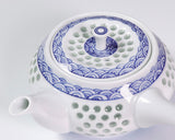 Tanshin Kiln made "Suisho-bori Hand-painted Seigaiha pattern Teapot and Five Tea Cups Set" JAC-TSG-503-01