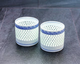 Tanshin Kiln made "Suisho-bori Hand-painted Seigaiha pattern Two rocks glasses" JAC-TSG-503-07
