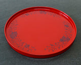 Wajima Lacquerware Round Tray “Housouge Red” (8-Sun) JAC-WOF-510-04
