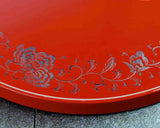 Wajima Lacquerware Round Tray “Housouge Red” (8-Sun) JAC-WOF-510-04