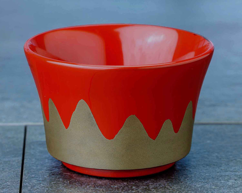 Wajima Lacquerware Mount-Fuji Makie Sake Cup (Red Silver) JAC-WOF-510-05