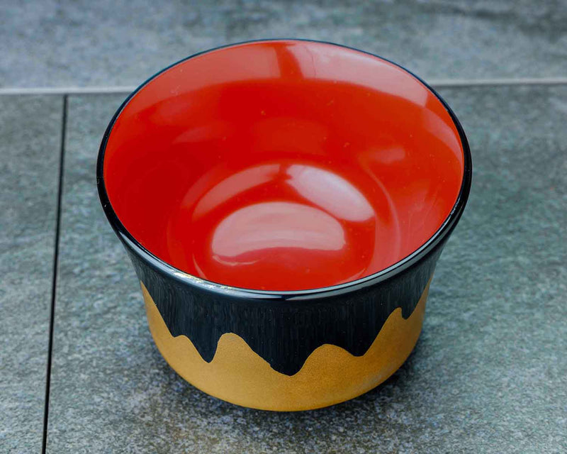 Wajima Lacquerware Mount-Fuji Makie Sake Cup (Black Gold) JAC-WOF-510-06