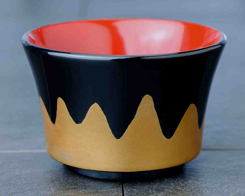 Wajima Lacquerware Mount-Fuji Makie Sake Cup (Black Gold) JAC-WOF-510-06
