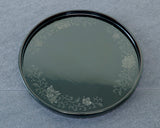 Wajima Lacquerware Round Tray “Housouge Black” (8-Sun) JAC-WOF-510-03
