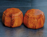 『January 5th "Igo Day" Celebration SALE』512-IGD-GS18 Go 3-Piece Set - Clamshell Go Stones Premium Snow grade size36 + Wood craftsman Mr. Kawashita made Yakusugi Octagonal Square Go Bowls + Japan grown Hon Kaya made Ten-masa Go board with legs