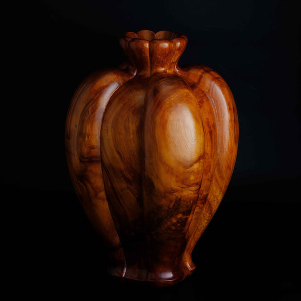 JAC-YBK-504-02 川下幸徳氏製作 屋久杉 花柄文様 飾り壺 – kurokigoishiten