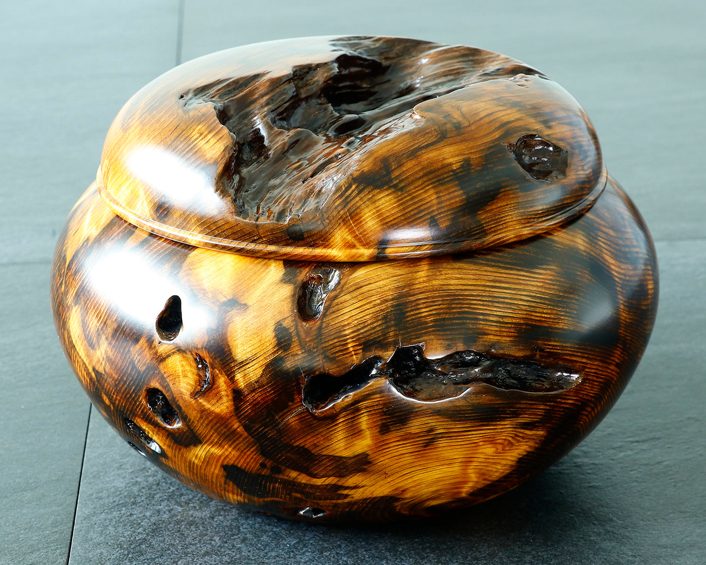 駒沢 利斎 利休好 桐 丸卓 棚物 茶道具 千家十職 指物師 共箱 f309