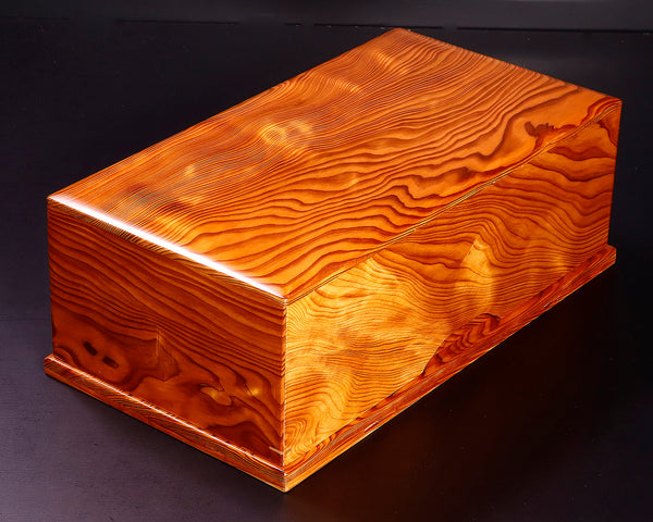 屋久杉 碁笥箱（Lサイズ） 杢入り JAC-YBK-508-GKB-02