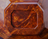 602-BK-TB01 Wood craftsman Mr. Kawashita made Yakusugi Octagonal Decorative Vase with Abura-Kobu (Oil Burl) Tora-Moku Figure JAC-YBK-602-KZ-01