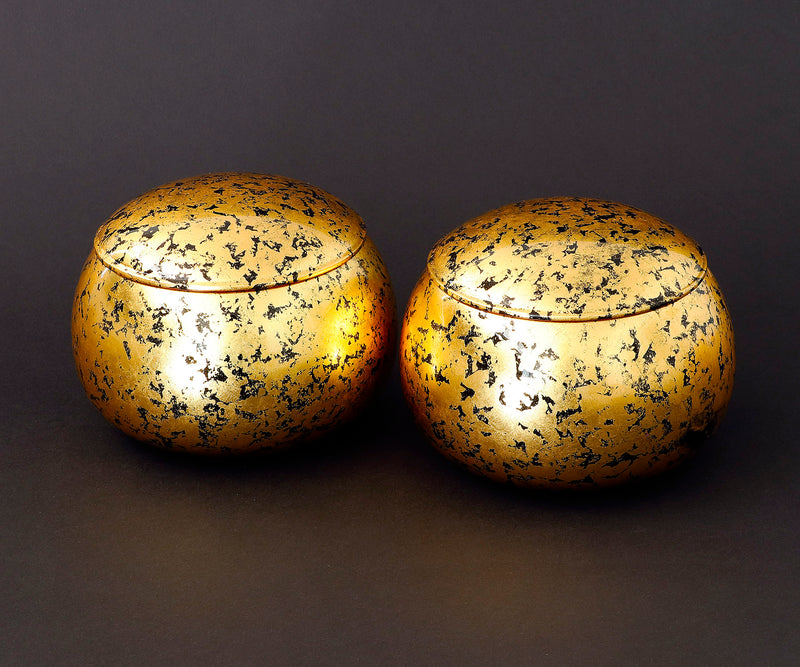 Gold leaf finish Go Bowls "煌 KIRAMEKI" / Jet Black base color