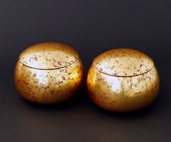 Gold leaf finish Go Bowls "煌 KIRAMEKI" / Vermilion red base color