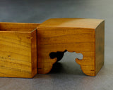 605-SPF-SPB16 Mr.Seiji Matsuura made Shima Kuwa [Island mulberry] Shogi pieces Box with figured wood grain Fuki-urushi lacquer finish KMB-SKFK-604-003