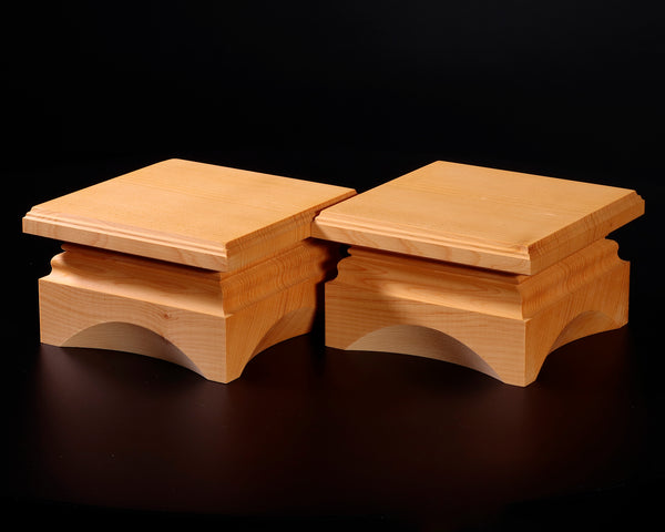 Shogi Pieces stand for 2.5-Sun (7.5cm-thick) Table Shogi Board , Hyuga Kaya made Decorative carving KMD-HK-306-03