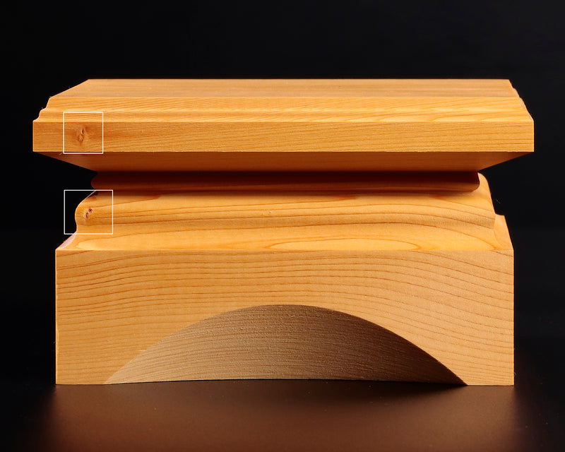Shogi Pieces stand for 2.5-Sun (7.5cm-thick) Table Shogi Board , Hyuga Kaya made Decorative carving KMD-HK-306-04