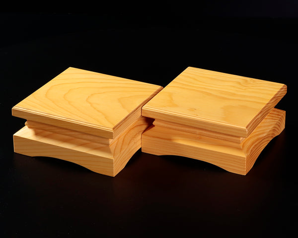 Shogi Pieces stand for 2-Sun (6cm-thick) Table Shogi Board , Hyuga Kaya made Decorative carving KMD-HKTH-211-03