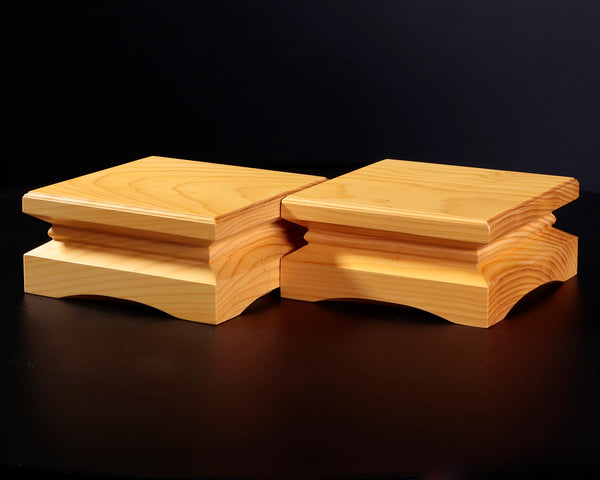 Shogi Pieces stand for 2-Sun (6cm-thick) Table Shogi Board , Hyuga Kaya made Decorative carving KMD-HKTH-211-03