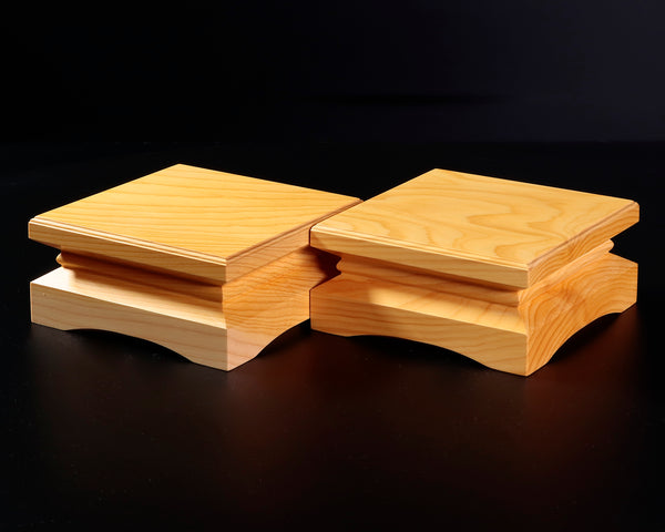 Shogi Pieces stand for 2-Sun (6cm-thick) Table Shogi Board , Hyuga Kaya made Decorative carving KMD-HKTH-211-04