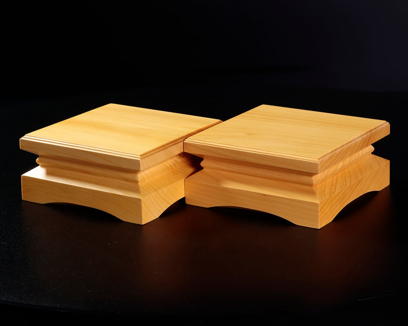 Shogi Pieces stand for 2-Sun (6cm-thick) Table Shogi Board , Hyuga Kaya made Decorative carving KMD-HKTH-211-06