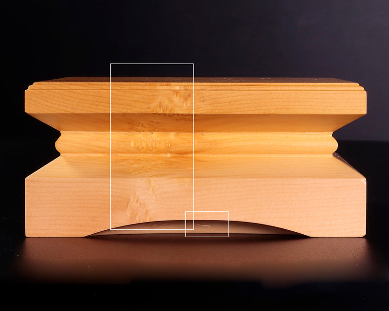 Shogi Pieces stand for 2-Sun (6cm-thick) Table Shogi Board , Hyuga Kaya made Decorative carving KMD-HKTH-211-09