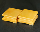 610-SPF-KD04 日向榧製 駒台 卓上1.7～2.0寸盤用 飾り彫 1対 KMD-HKTK-610-04
