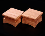 屋久杉製 駒台 卓上2.7～3.0寸盤用 飾り彫 1対 KMD-YS-307-02