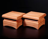 Shogi Pieces stand for 2.7~3.0-Sun (80mm～90mm-thick) Table Shogi Board , Yaku sugi made Decorative carving KMD-YS-307-04