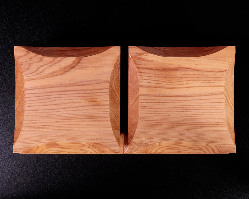 屋久杉製 駒台 卓上2.8～3.1寸盤用 飾り彫 1対 KMD-YS-307-04