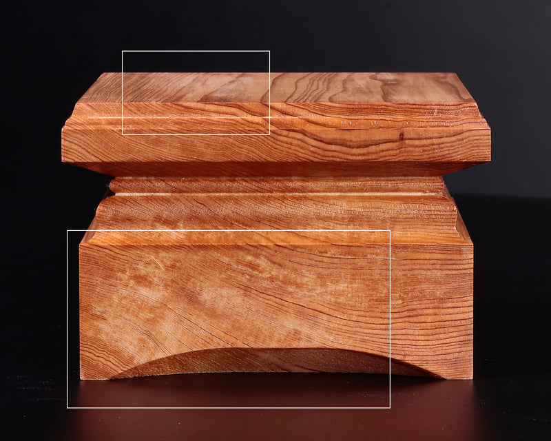 Shogi Pieces stand for 2.7~3.0-Sun (80mm～90mm-thick) Table Shogi Board , Yaku sugi made Decorative carving KMD-YS-307-04