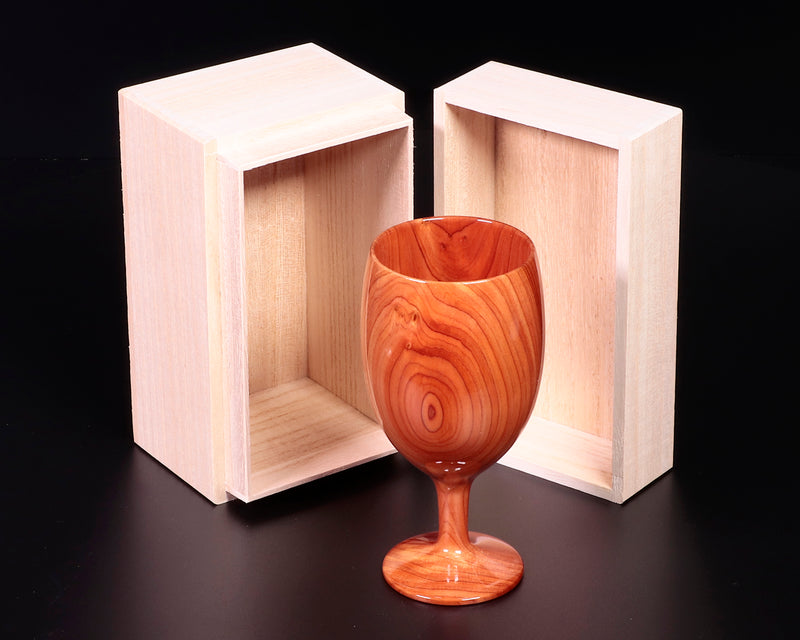 ろくろ木工 伝統工芸士 西川嵩 製作 貝塚息吹材製 ワイングラス NSWGS-KI-307-02